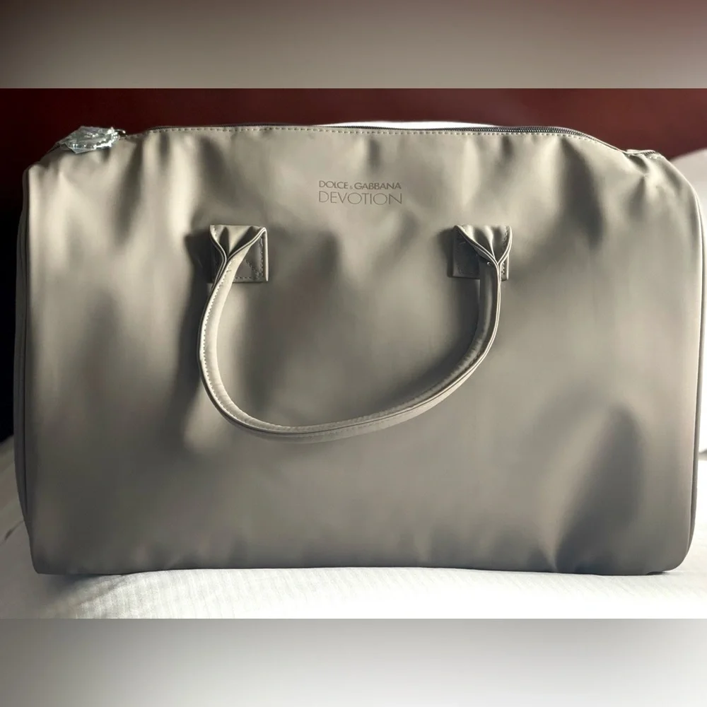 Royal Dolce & Gabbana Devotion English Gray Men's Large Duffle Bag in vegansuede